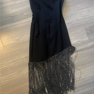 Superdown Black Mini Dress with Fringe